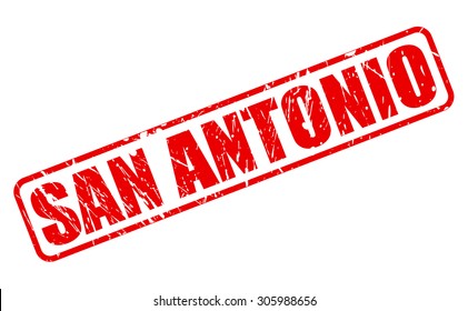 SAN ANTONIO red stamp text on white