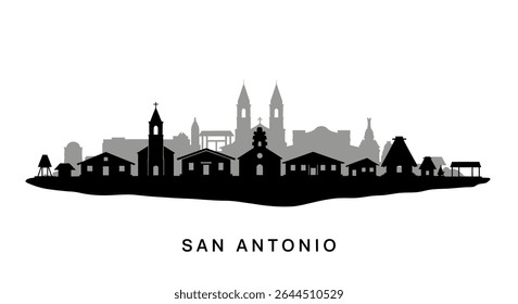 San Antonio Skyline City Silhouette Vector.