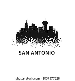 San Antonio Skyline Landscape Silhouette Logo Vector
