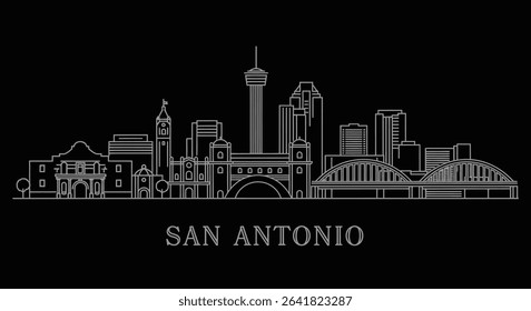 San Antonio Skyline Texas Cityscape Vector.