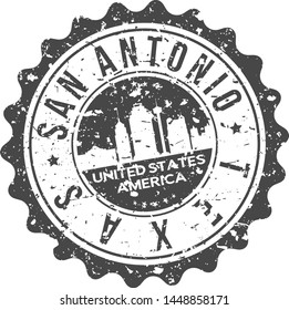 San Antonio Texas City Skyline. Silhouette City. Design Vector. Famous Monuments.