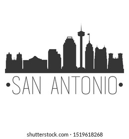 San Antonio Texas. City Skyline. Silhouette City. Design Vector. Famous Monuments.