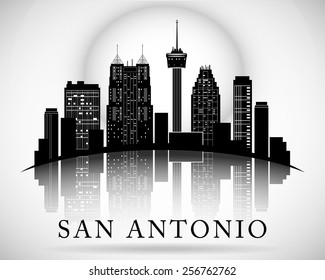 San Antonio Texas city skyline silhouette
