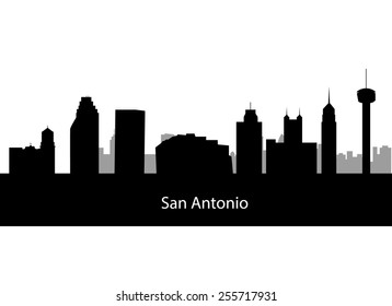 San Antonio, Texas skyline. Detailed vector silhouette