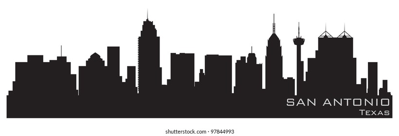 San Antonio, Texas skyline. Detailed vector silhouette