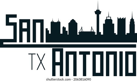 ilustración de san antonio, Texas skyline