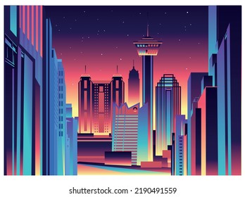 Skyline-Vektorgrafik von San Antonio Texas