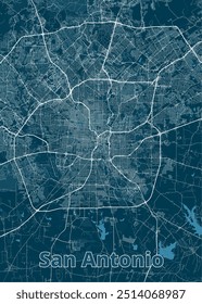 Cartaz do mapa do projeto artístico de San Antonio, Texas, EUA
