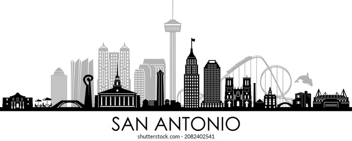 Vector de línea aérea de la ciudad de San Antonio Texas
