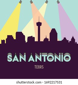 San Antonio Texas USA skyline silhouette flat design vector illustration