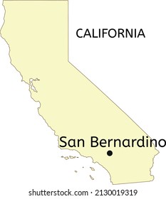 San Bernardino city location on California map