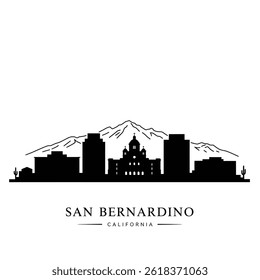 San Bernardino City Minimalist Skyline Silhouette