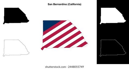 San Bernardino County (California) outline map set