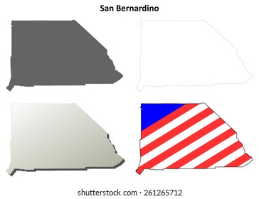 San Bernardino County (California) outline map set