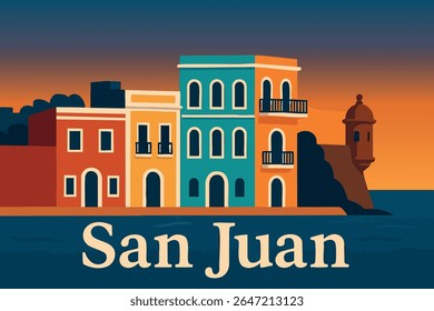 San Juan’s colorful architecture is set against the backdrop of stunning coastal views, where the vibrant city streets blend with the Caribbean Sea