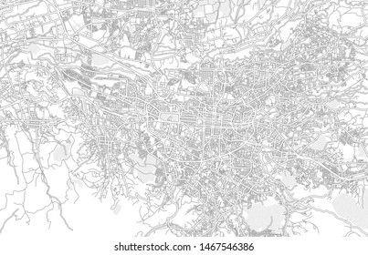 San José, Costa Rica, bright outlined vector map with bigger and minor roads and streets created for infographic backgrounds.