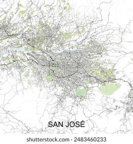 San José, Costa Rica map poster art