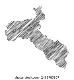 San José Costa Rica provinces thread map line vector illustration