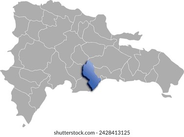 SAN CRISTOBAL DEPARTMENT MAP STATE OF Dominican Republic 3D ISOMETRIC MAP