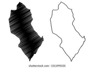 San Cristobal Province (Dominican Republic, Hispaniola, Provinces of the Dominican Republic) map vector illustration, scribble sketch San Cristóbal map