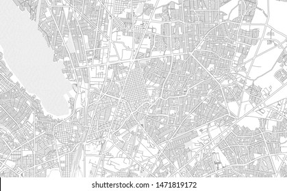 San Nicolás de los Garza, Nuevo León, Mexico, bright outlined vector map with bigger and minor roads and steets created for infographic backgrounds.