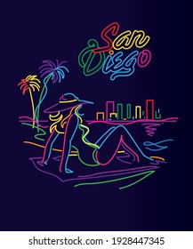 San Diego Beach California symbol vector illustration