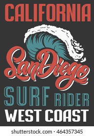 San Diego Big Wave Surf Rider print