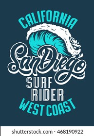 San Diego Big Wave Surf Rider print