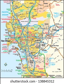 San Diego, California area map