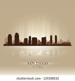San Diego California skyline city silhouette