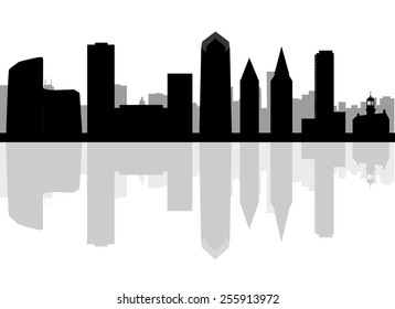San Diego, California skyline. Detailed vector silhouette