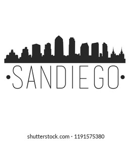 San Diego California Skyline Silhouette City Design Vector Famous Monuments Travel Landmark.