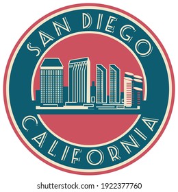 San Diego California skyline symbol vector illustration