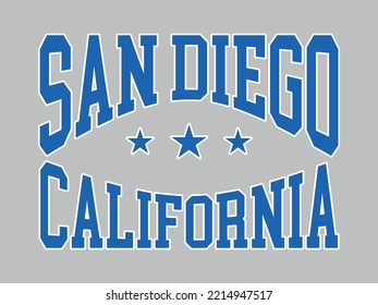 san diego california typography vector slogan sport fashion varsity