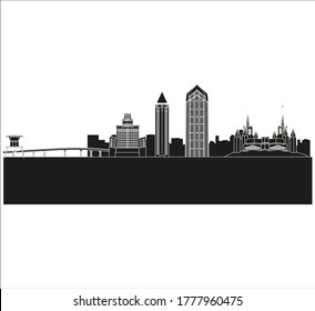 San Diego, California United States city skyline. illustration for web and mobile design.