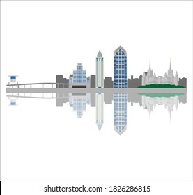 San Diego, California United States city skyline. illustration for web and mobile design.