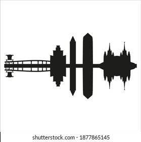 San Diego, California United States city skyline. illustration for web and mobile design.
