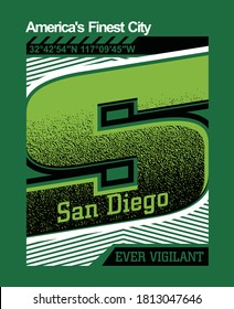 San Diego California.Vintage and typography design in vector illustration.clothing,t-shirt,apparel and other uses.Abstract design with the grunge and denim style. Vector print, typography, poster. 