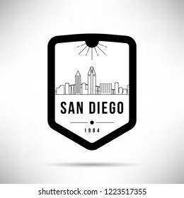 San Diego City Modern Skyline Vector Template