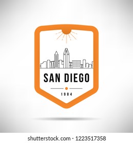 San Diego City Modern Skyline Vector Template