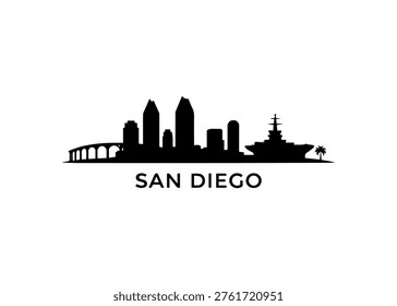 San Diego city skyline
Vector city skyline on a white background