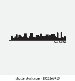 San Diego City Vector Silhouette Background Stock Vector (Royalty Free ...