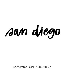 San Diego in hand lettering