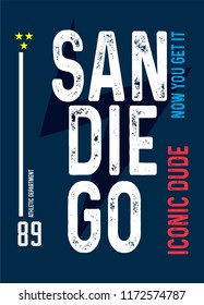 san diego iconic dude,t-shirt design