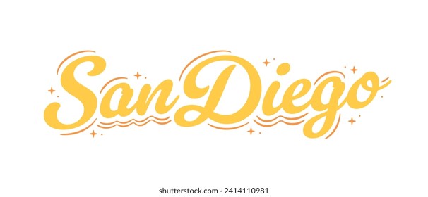 San Diego Logo, San Diego, San Diego Vector, Vector Text Handwritten Illustration Background