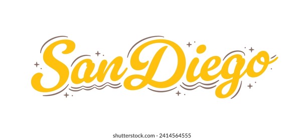 San Diego Logo, San Diego, San Diego Vector, Vector Text Handwritten Illustration Background