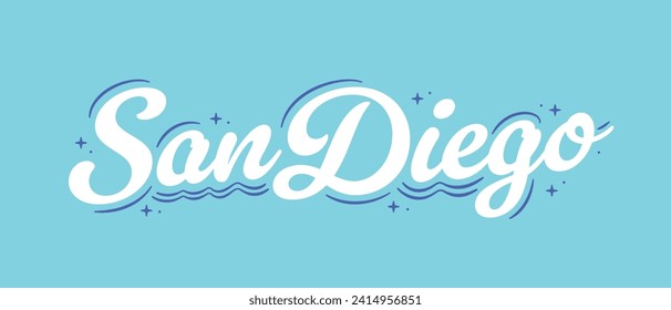 San Diego Logo, San Diego, San Diego Vector, Vector Text Handwritten Illustration Background