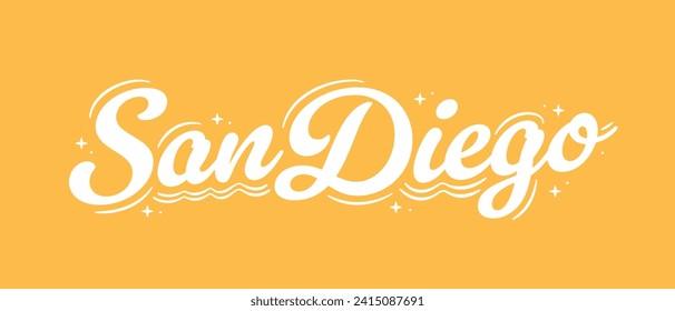 San Diego Logo, San Diego, San Diego Vector, Vector Text Handwritten Illustration Background