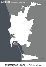 san diego map. san diego, city in california vector map.