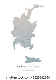 San diego Map of US. a major city in the United States.